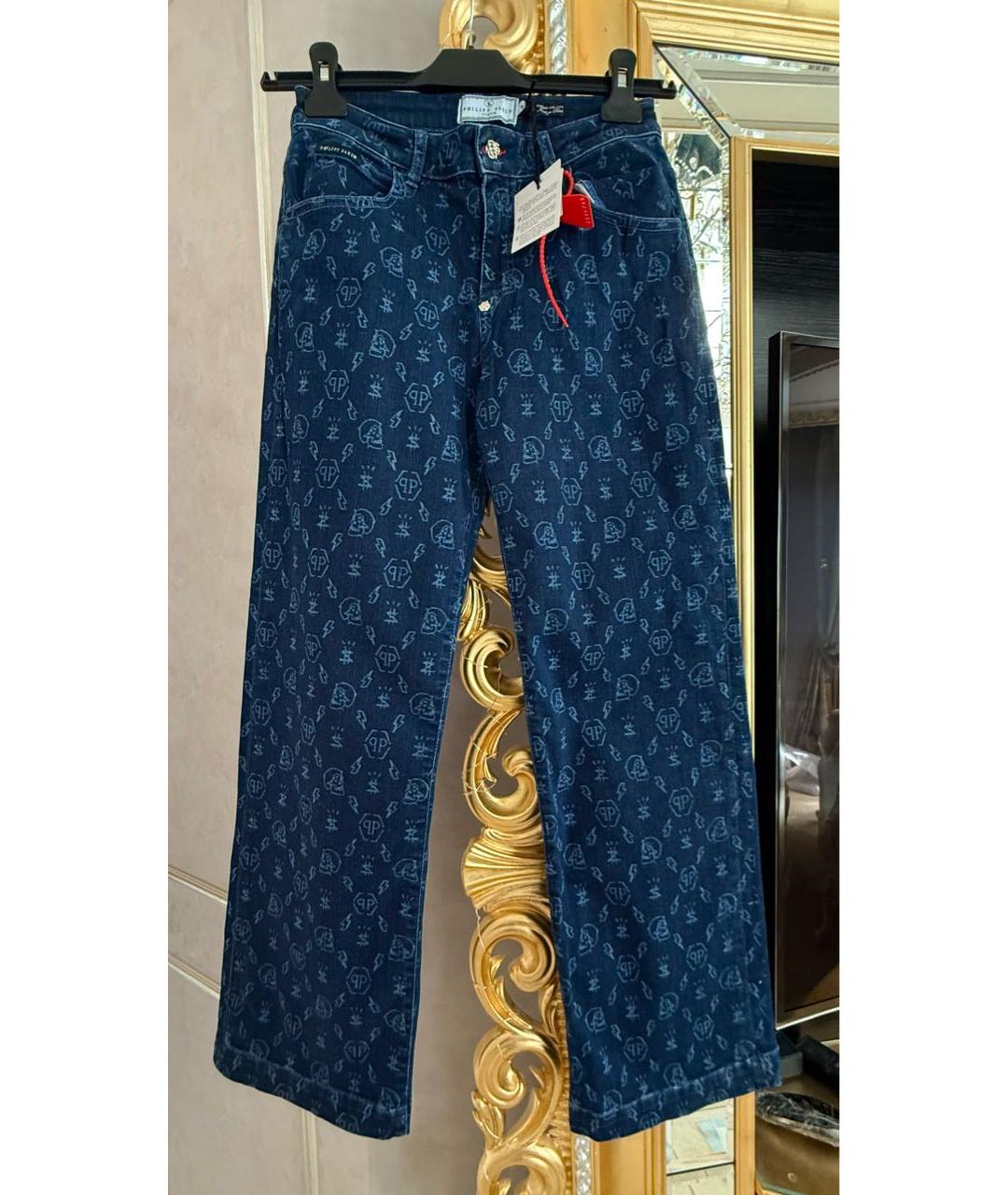 PHILIPP PLEIN JUNIOR Синие хлопковые детские джинсы, фото 8