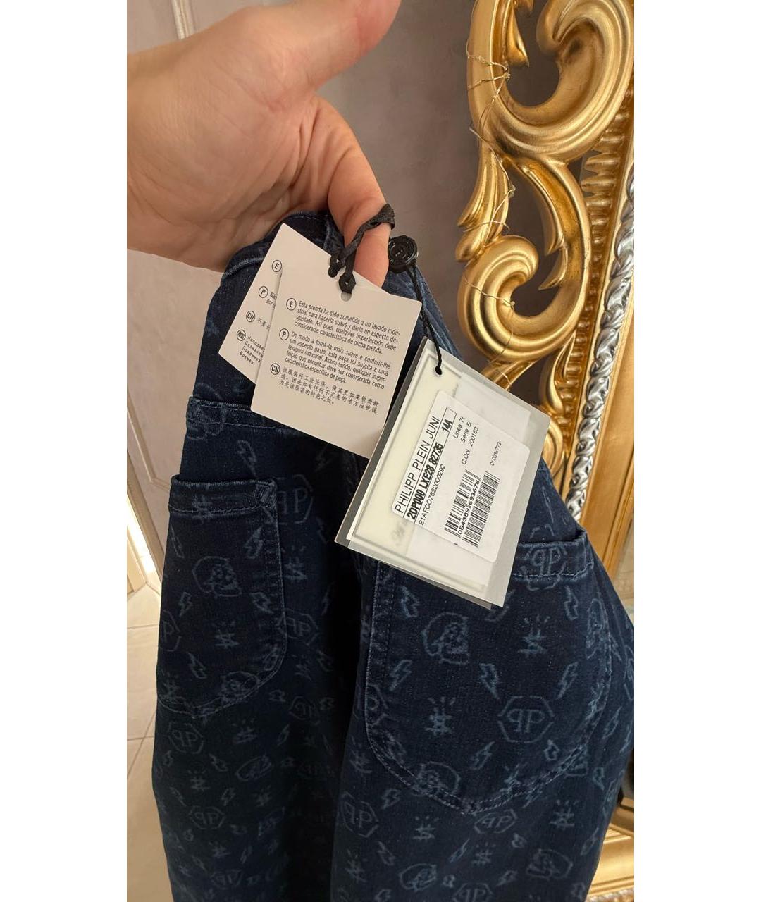 PHILIPP PLEIN JUNIOR Синие хлопковые детские джинсы, фото 7