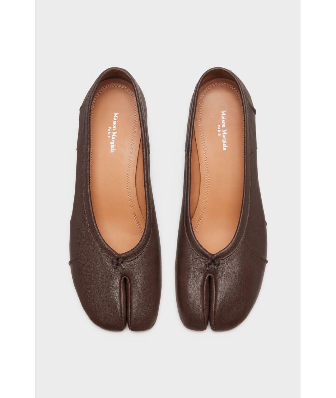 MAISON MARGIELA Коричневые кожаные балетки, фото 4