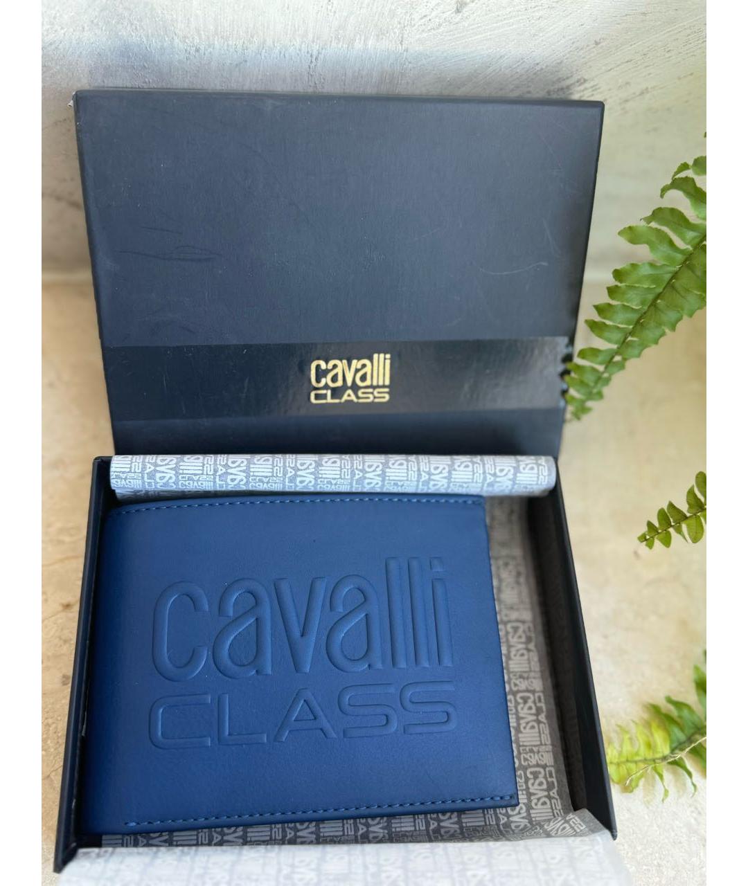 CAVALLI CLASS Синий кожаный кошелек, фото 8