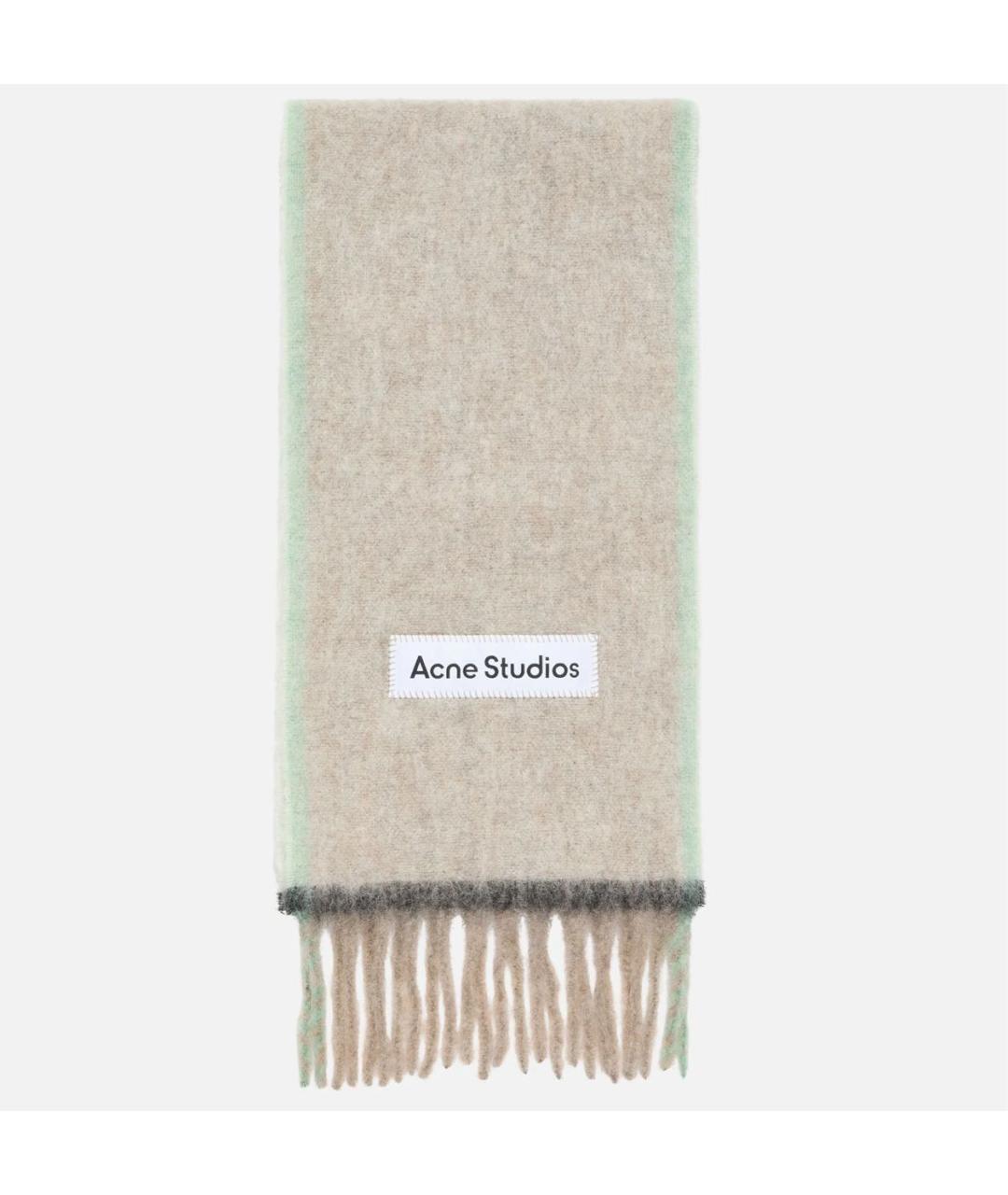 ACNE STUDIOS Бежевый шерстяной шарф, фото 6