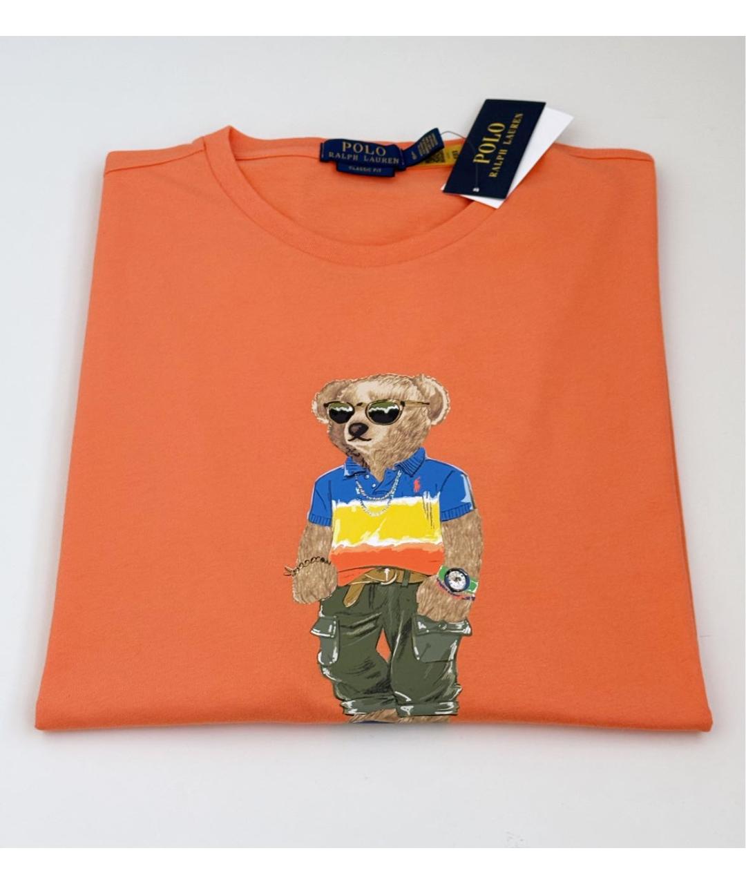 POLO RALPH LAUREN Оранжевая хлопковая футболка, фото 2
