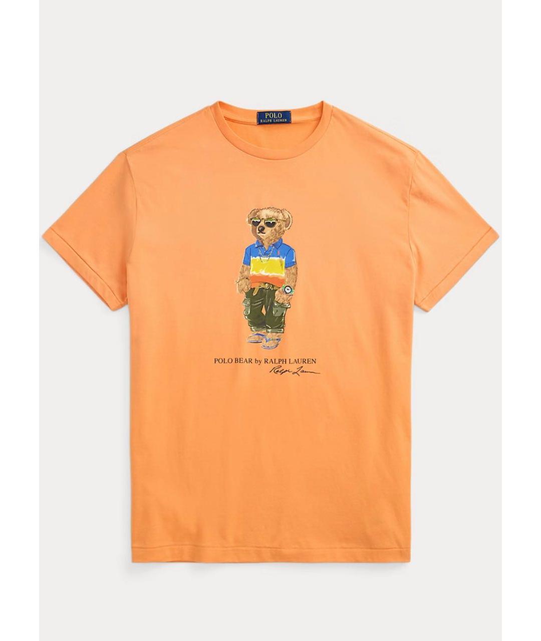 POLO RALPH LAUREN Оранжевая хлопковая футболка, фото 8