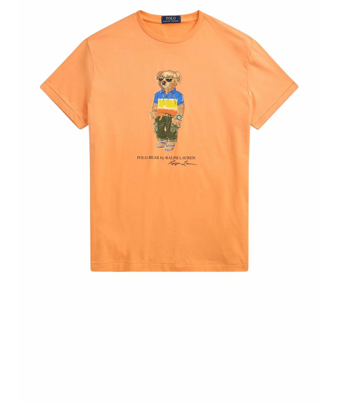 POLO RALPH LAUREN Оранжевая хлопковая футболка, фото 1