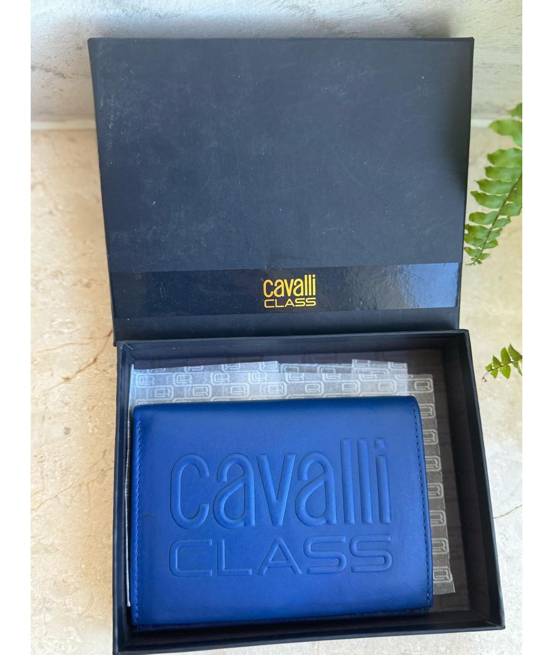CAVALLI CLASS Синий кожаный кошелек, фото 8