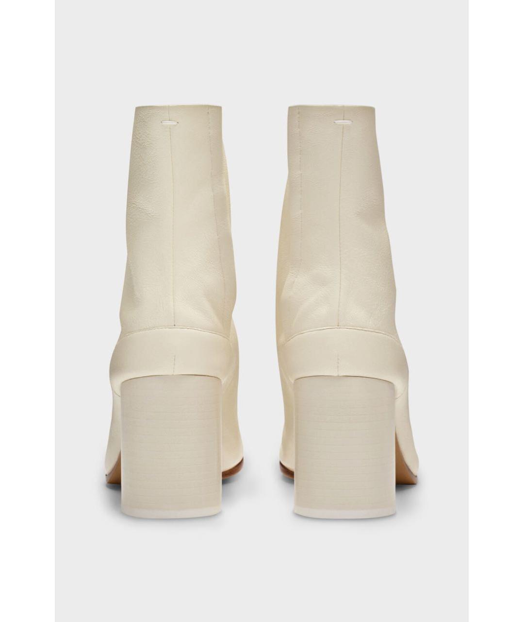MAISON MARGIELA Бежевые кожаные ботильоны, фото 3