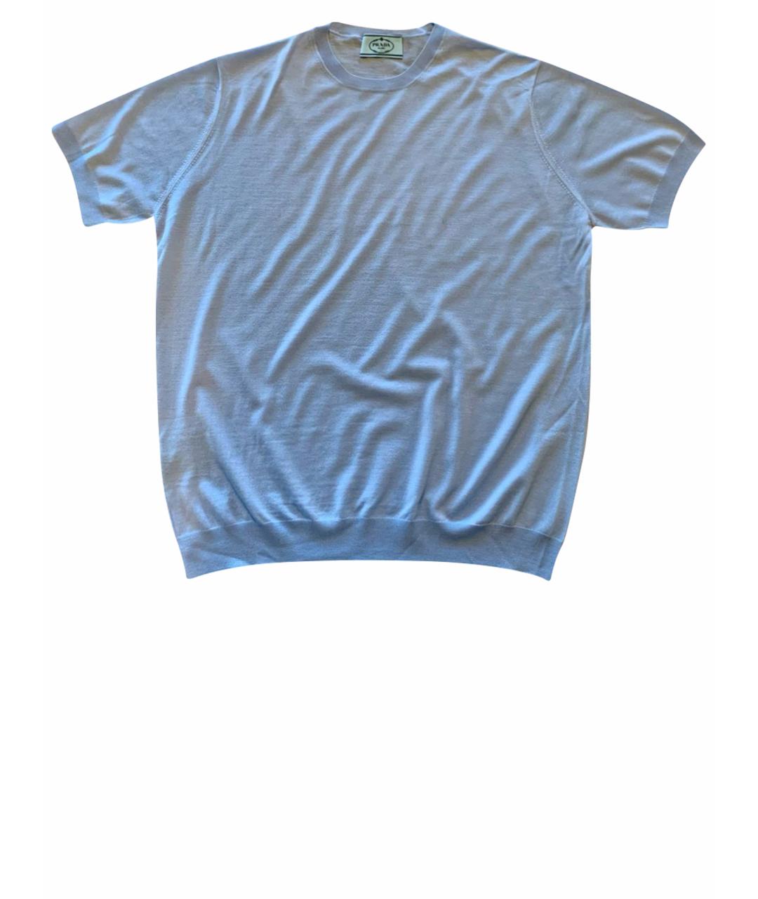 PRADA Голубой шерстяной джемпер / свитер, фото 1