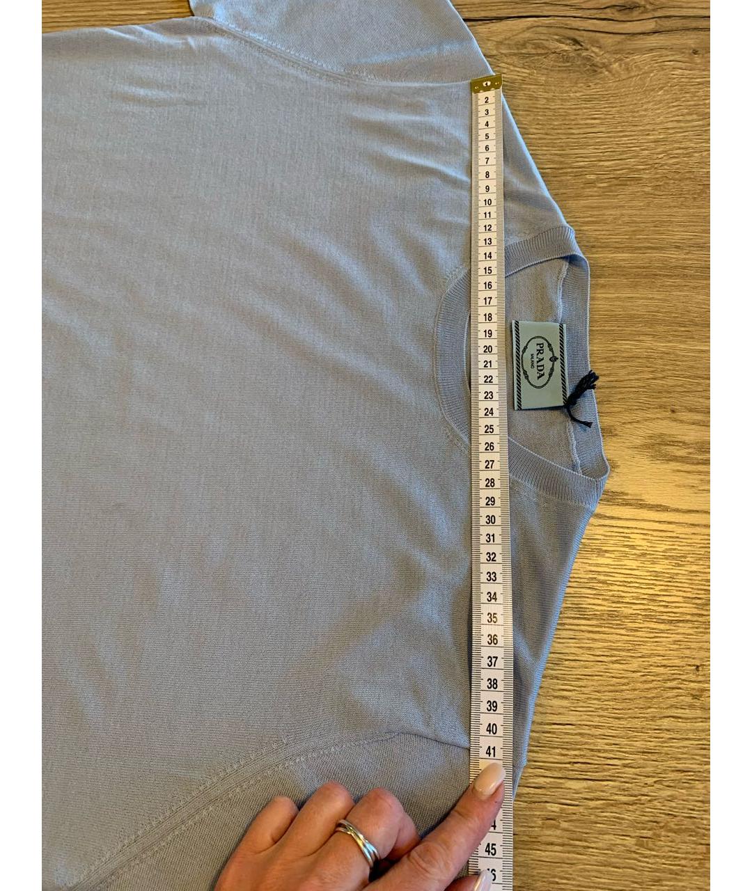 PRADA Голубой шерстяной джемпер / свитер, фото 8