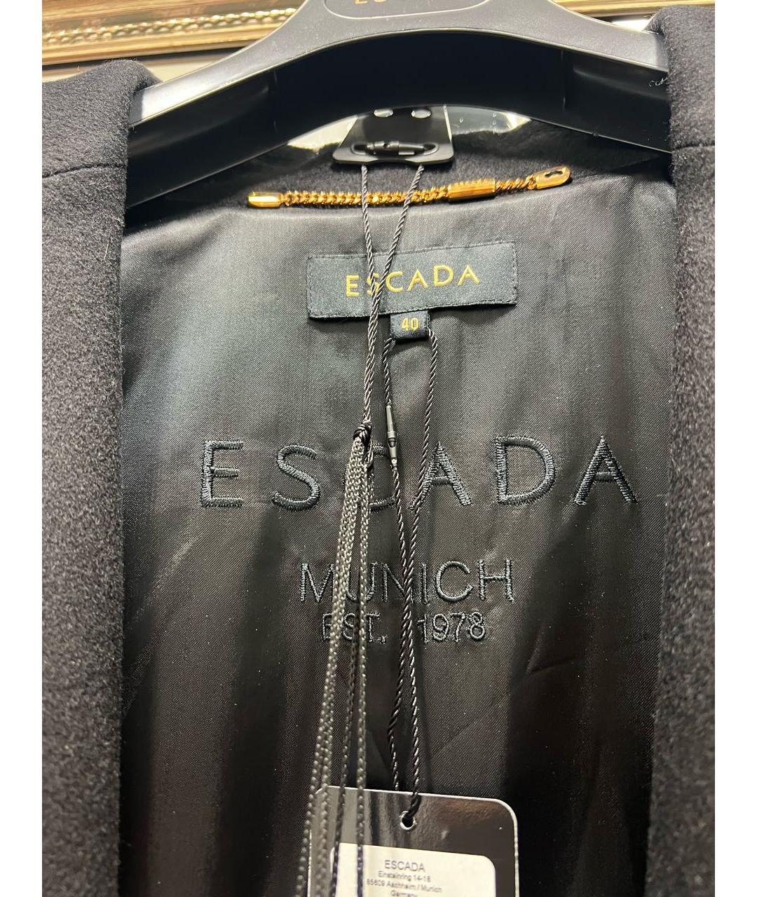 ESCADA Черное шерстяное пальто, фото 6