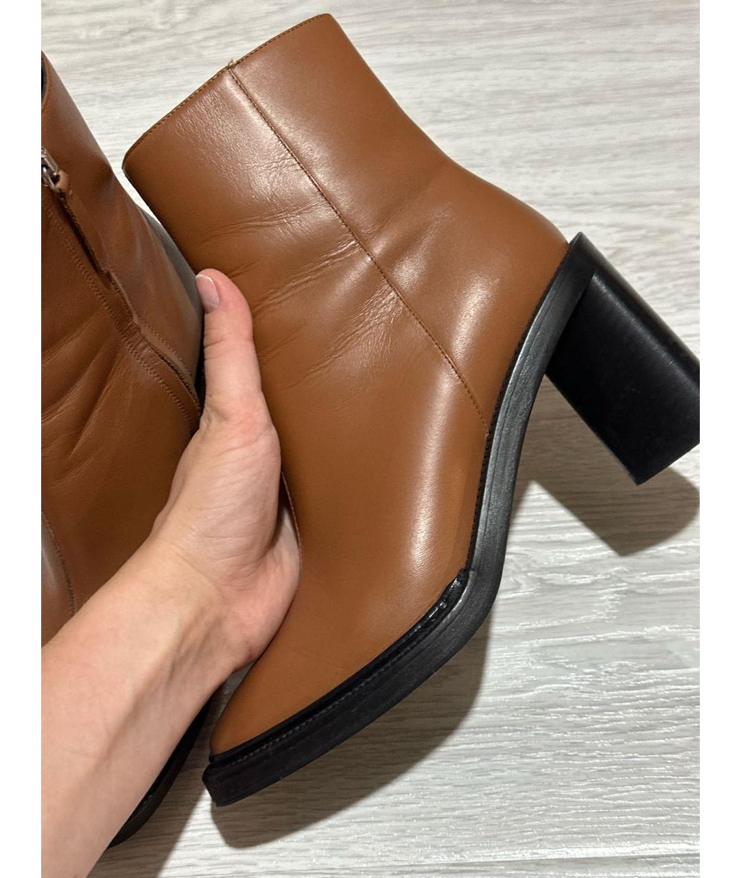 ACNE STUDIOS Коричневые кожаные полусапоги, фото 2