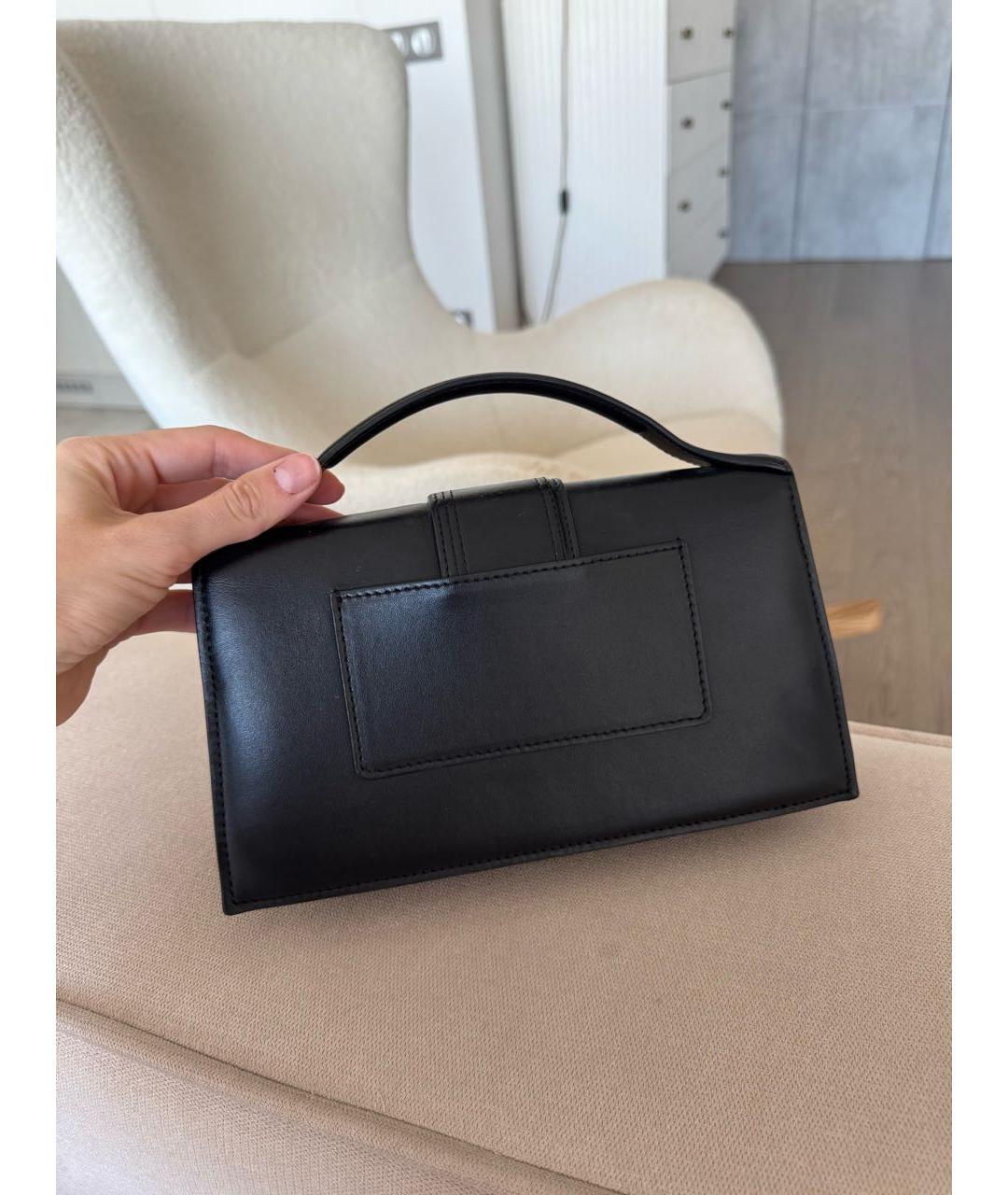 JACQUEMUS Черная кожаная сумка через плечо, фото 2