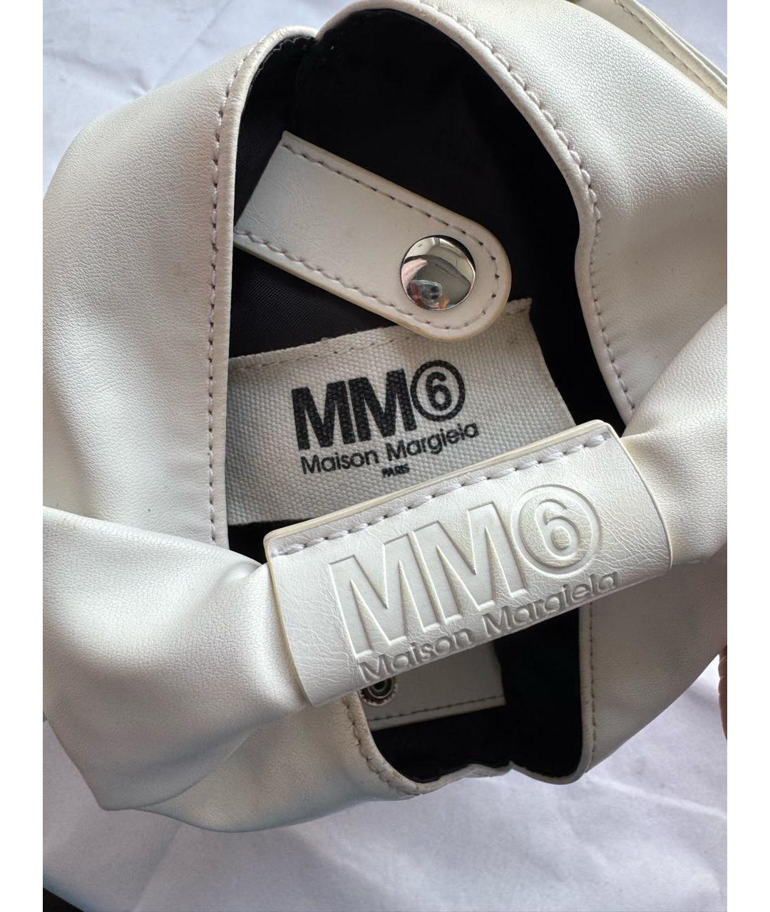 MM6 MAISON MARGIELA Белая кожаная сумка через плечо, фото 4