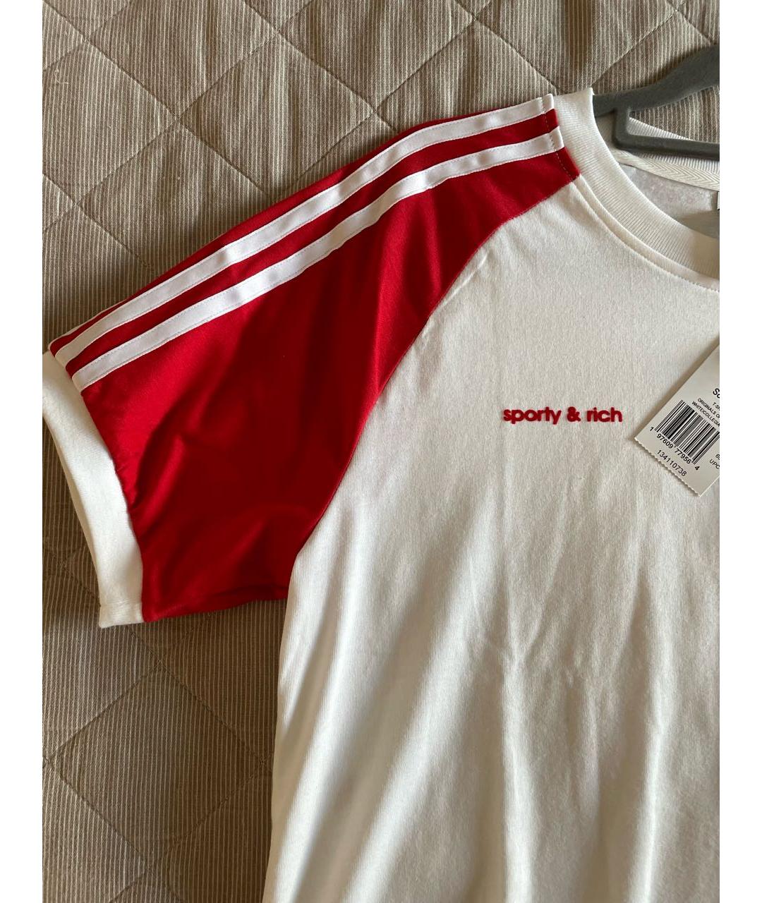 SPORTY AND RICH Белая хлопковая футболка, фото 4
