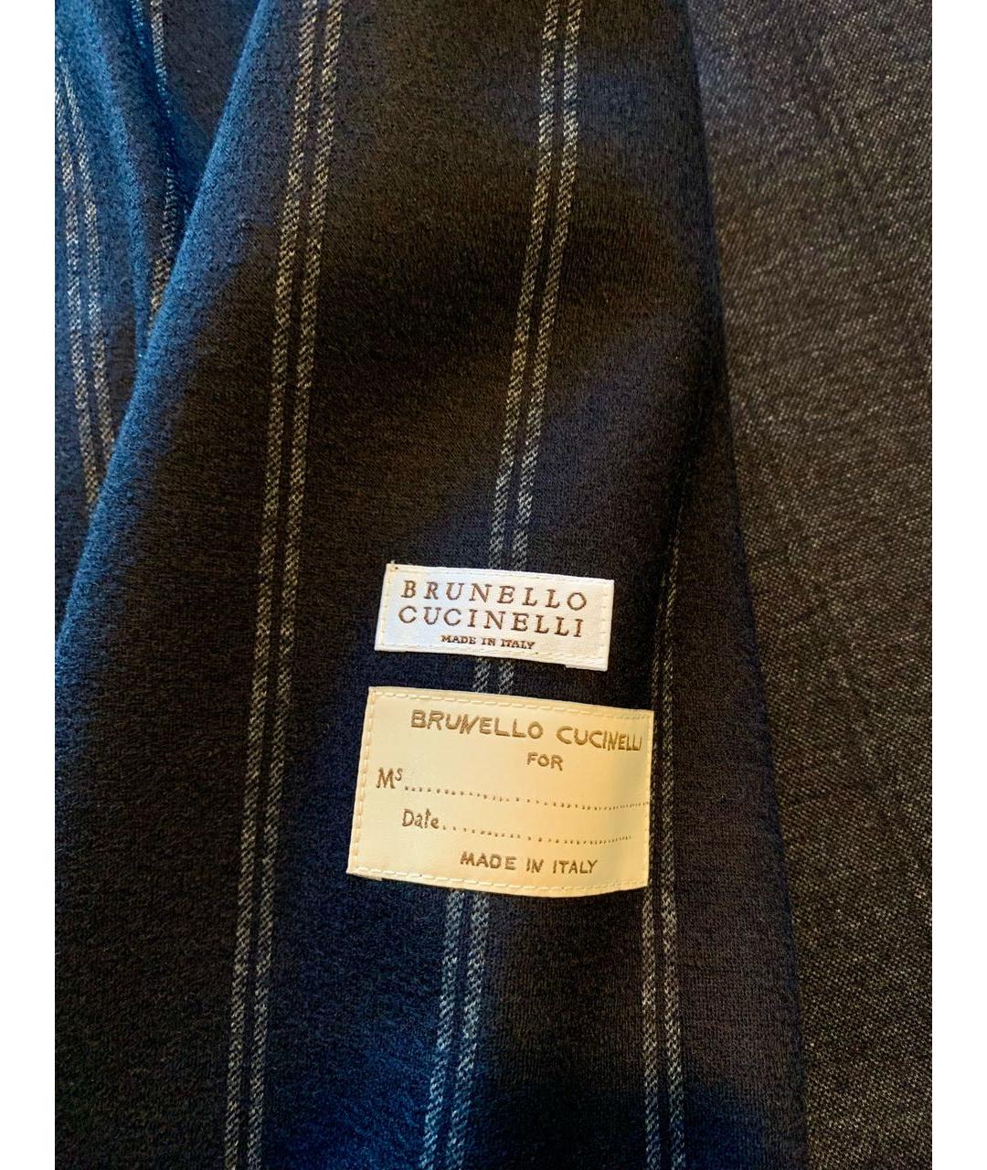 BRUNELLO CUCINELLI Темно-синий шерстяной жакет/пиджак, фото 4