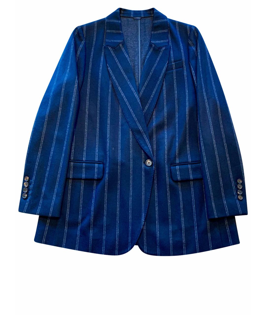 BRUNELLO CUCINELLI Темно-синий шерстяной жакет/пиджак, фото 1