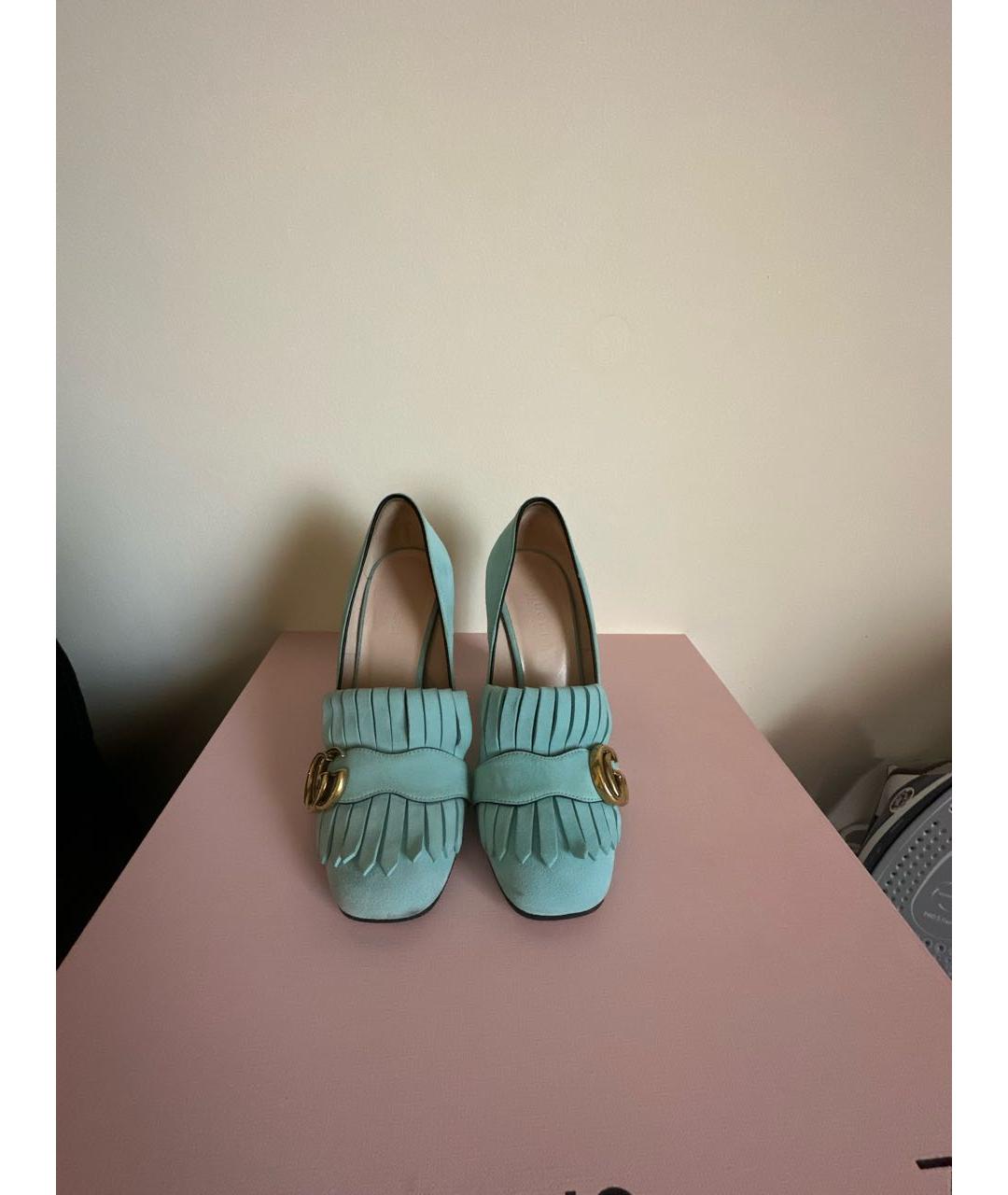 GUCCI Голубые замшевые туфли, фото 2