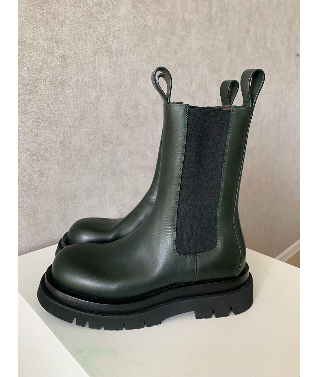 BOTTEGA VENETA Хаки кожаные полусапоги, фото 4