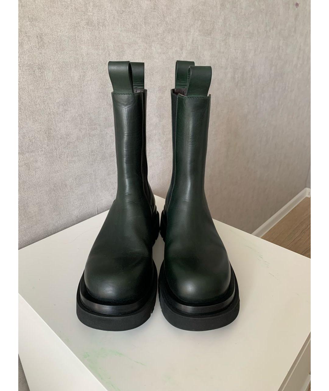 BOTTEGA VENETA Хаки кожаные полусапоги, фото 3