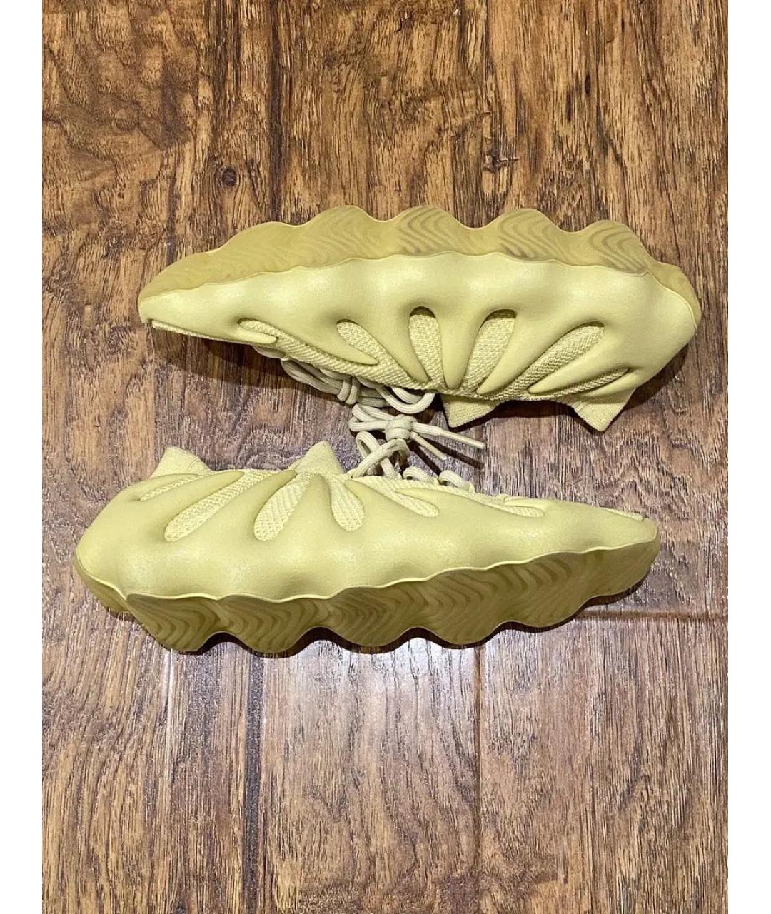 ADIDAS YEEZY Зеленые текстильные кроссовки, фото 5