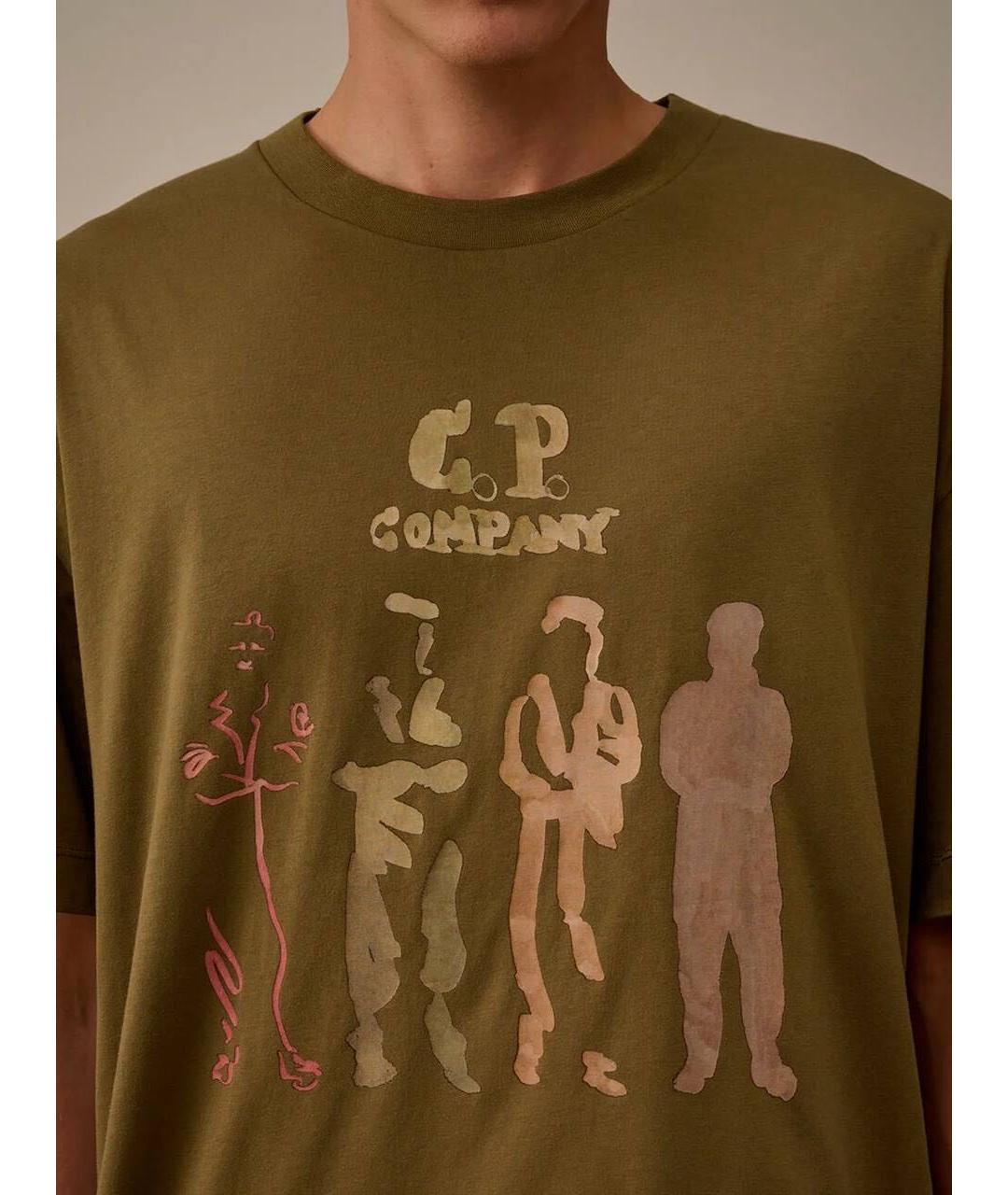 CP COMPANY Хаки хлопковая футболка, фото 4
