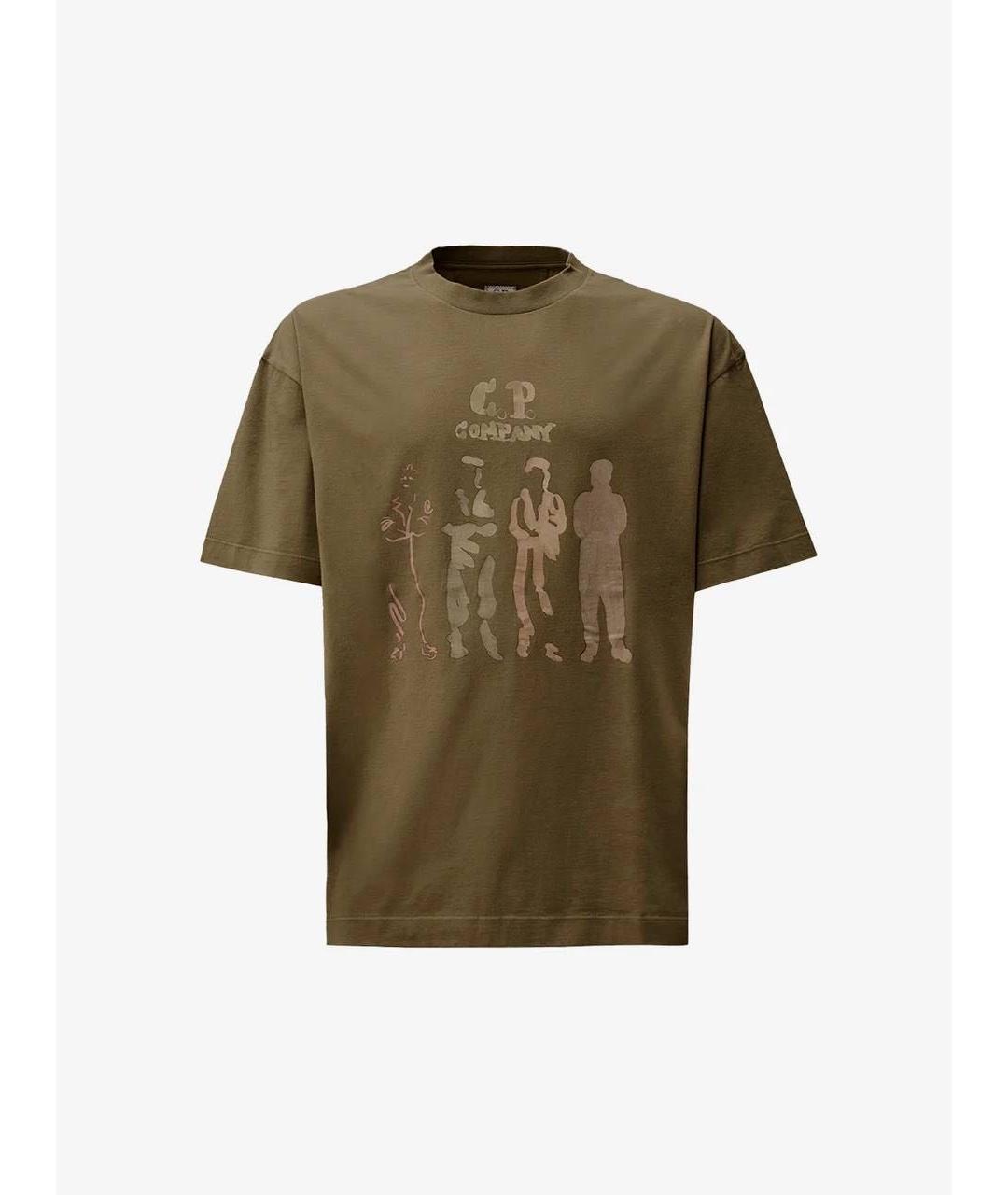 CP COMPANY Хаки хлопковая футболка, фото 5