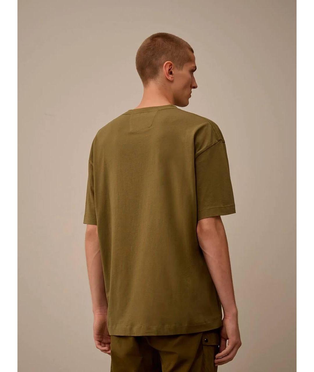 CP COMPANY Хаки хлопковая футболка, фото 2