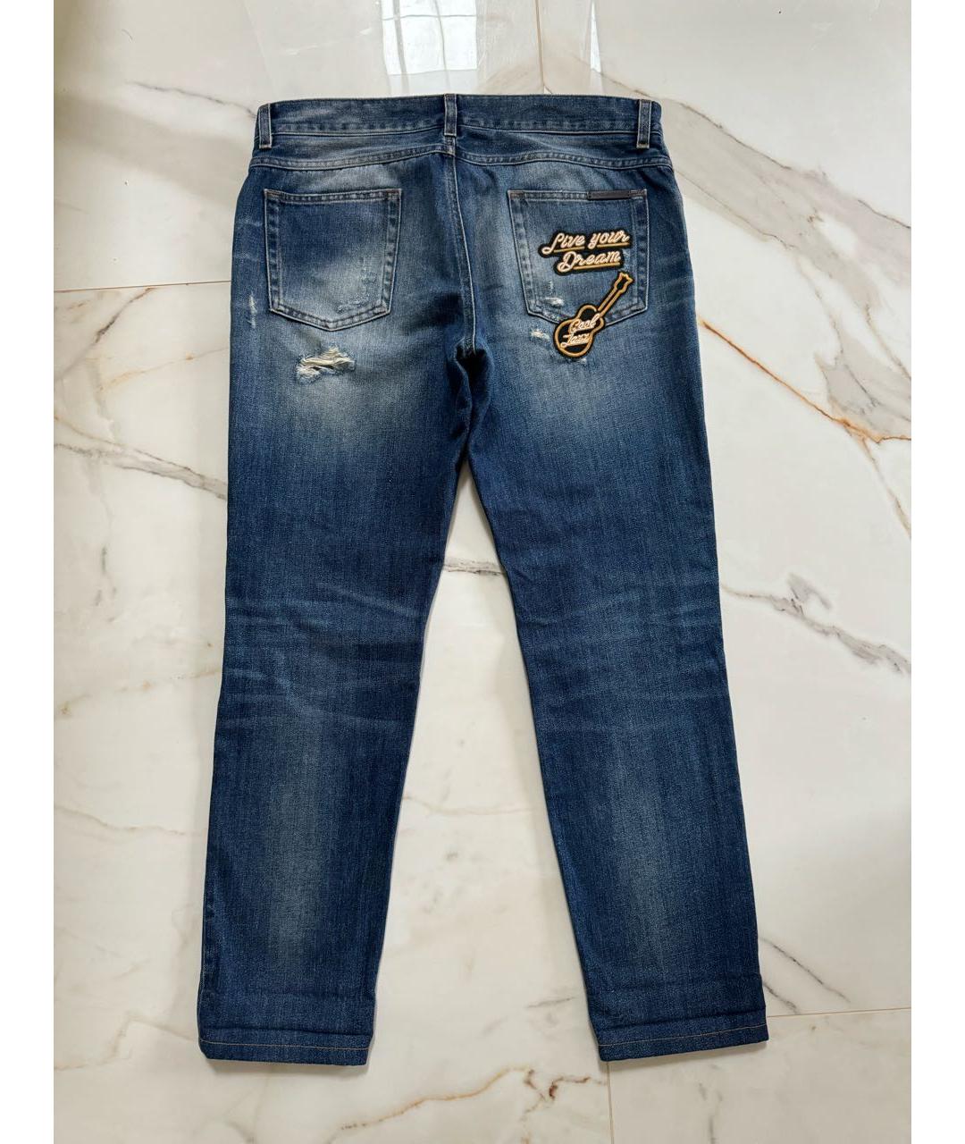 DOLCE&GABBANA Темно-синие хлопковые джинсы скинни, фото 2