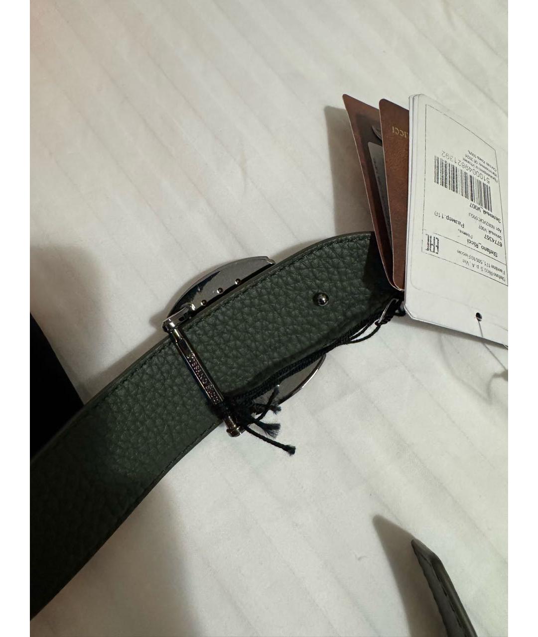 STEFANO RICCI Зеленый кожаный ремень, фото 6