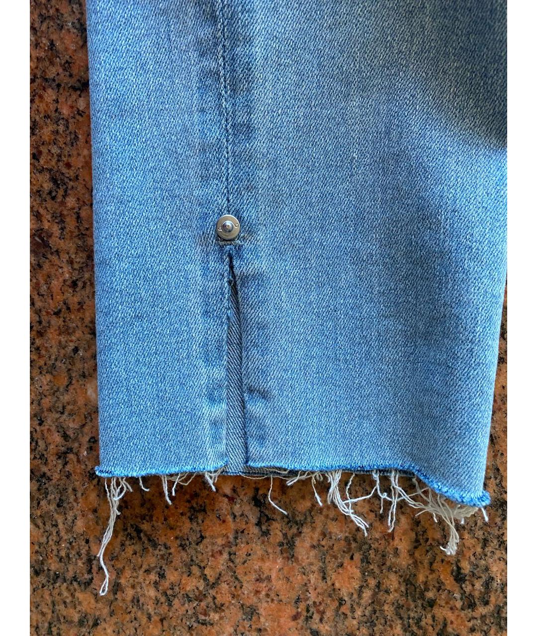AG JEANS Голубые хлопко-эластановые джинсы слим, фото 8