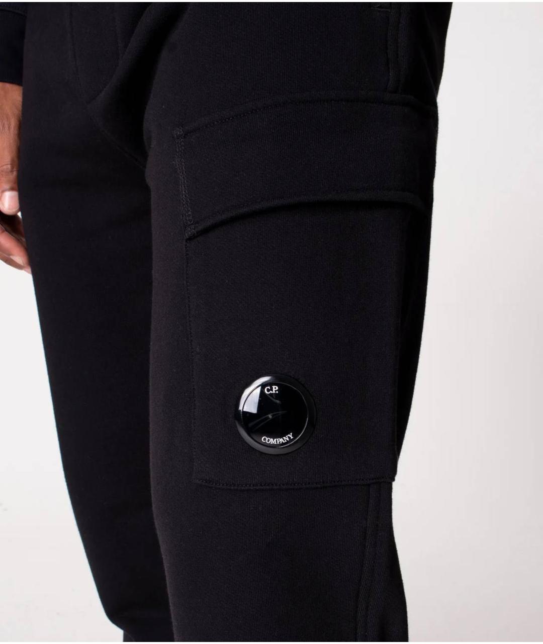 CP COMPANY Черные хлопко-эластановые повседневные брюки, фото 4