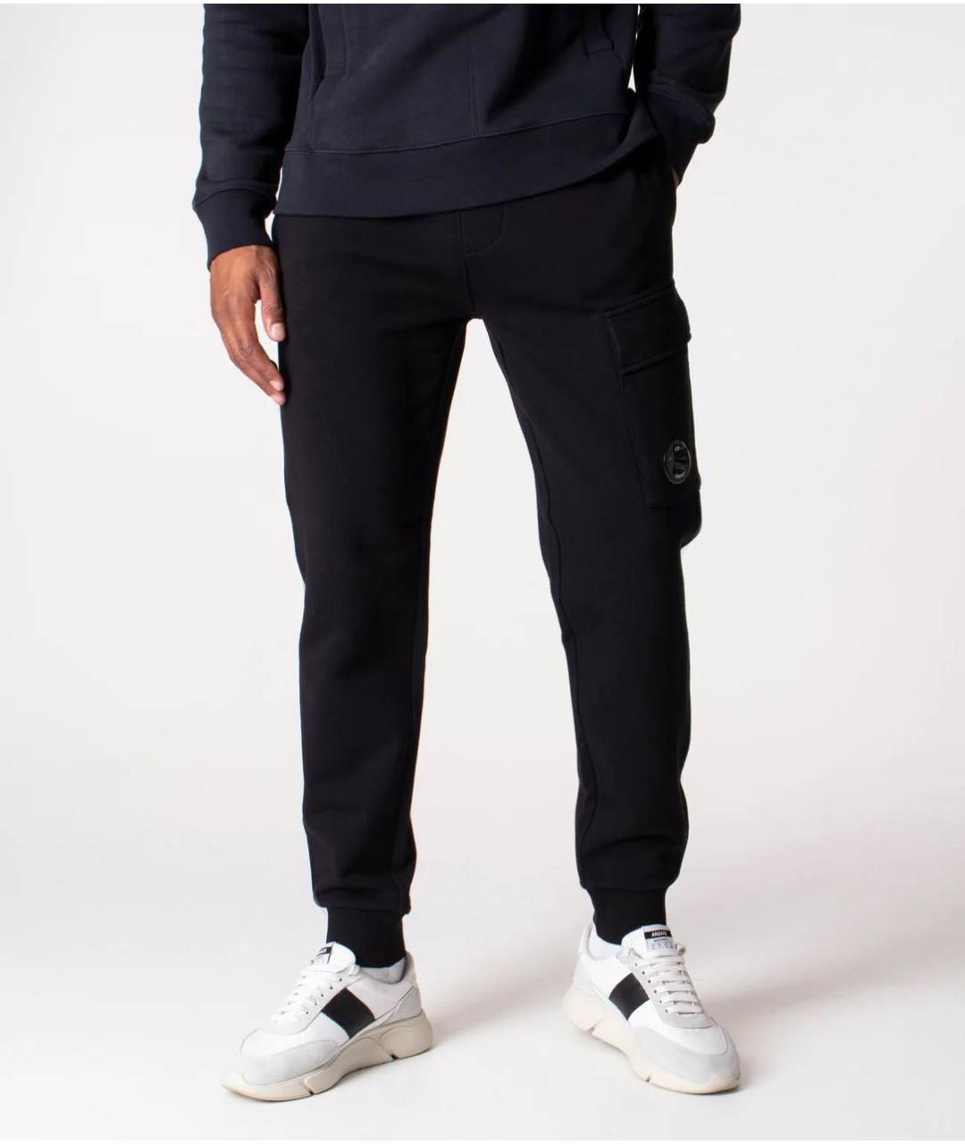 CP COMPANY Черные хлопко-эластановые повседневные брюки, фото 2