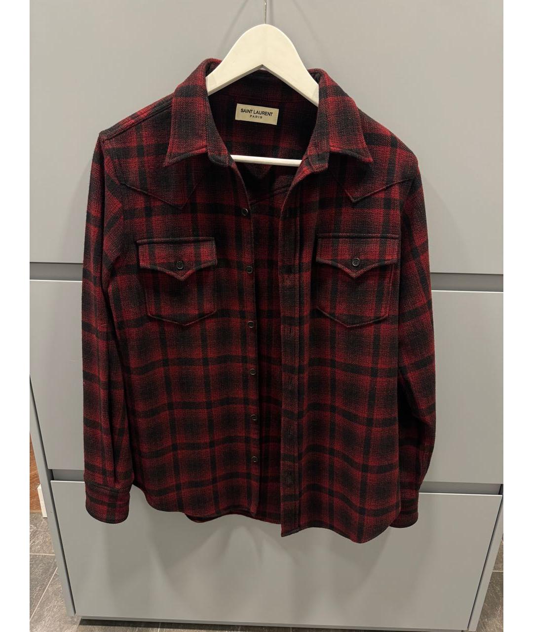 SAINT LAURENT Красная шерстяная рубашка, фото 6