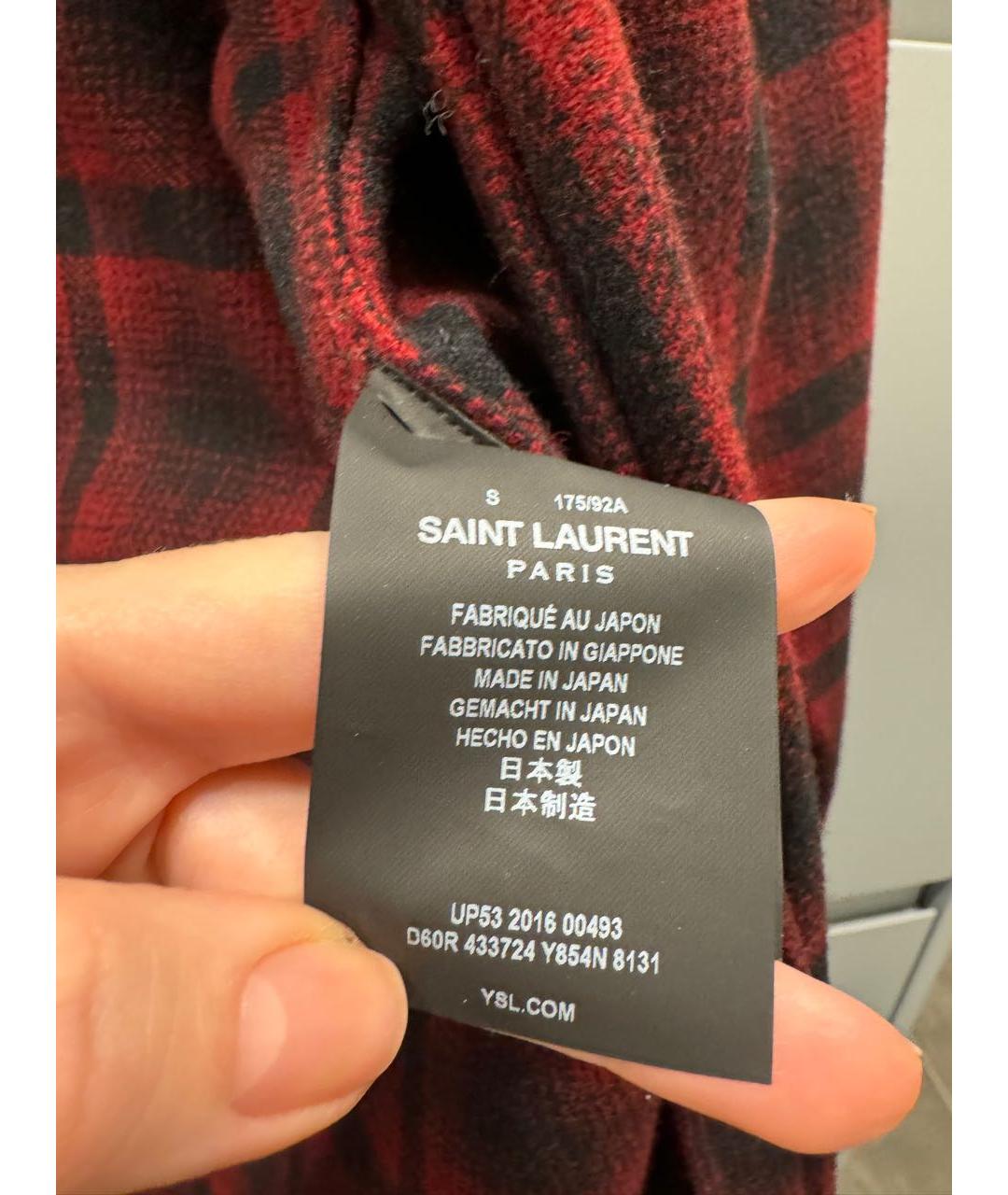 SAINT LAURENT Красная шерстяная рубашка, фото 4