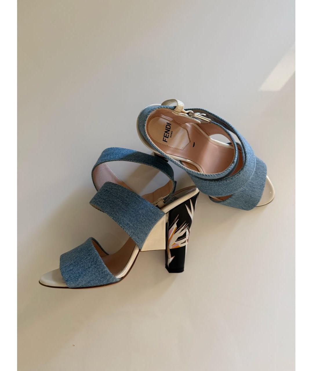 FENDI Голубые босоножки, фото 9