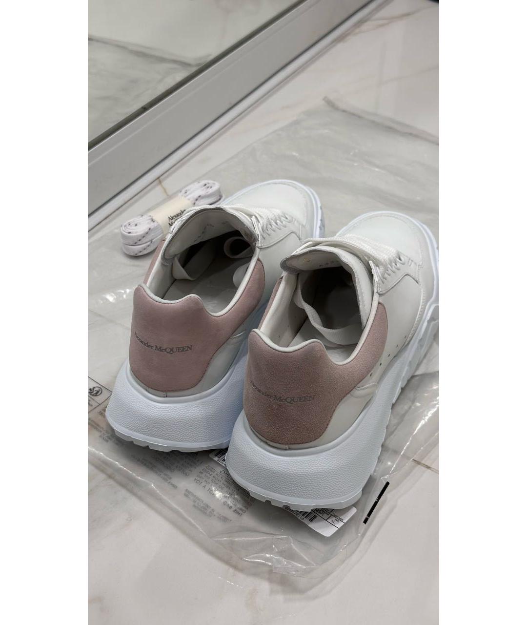 ALEXANDER MCQUEEN Белые кожаные кеды, фото 4