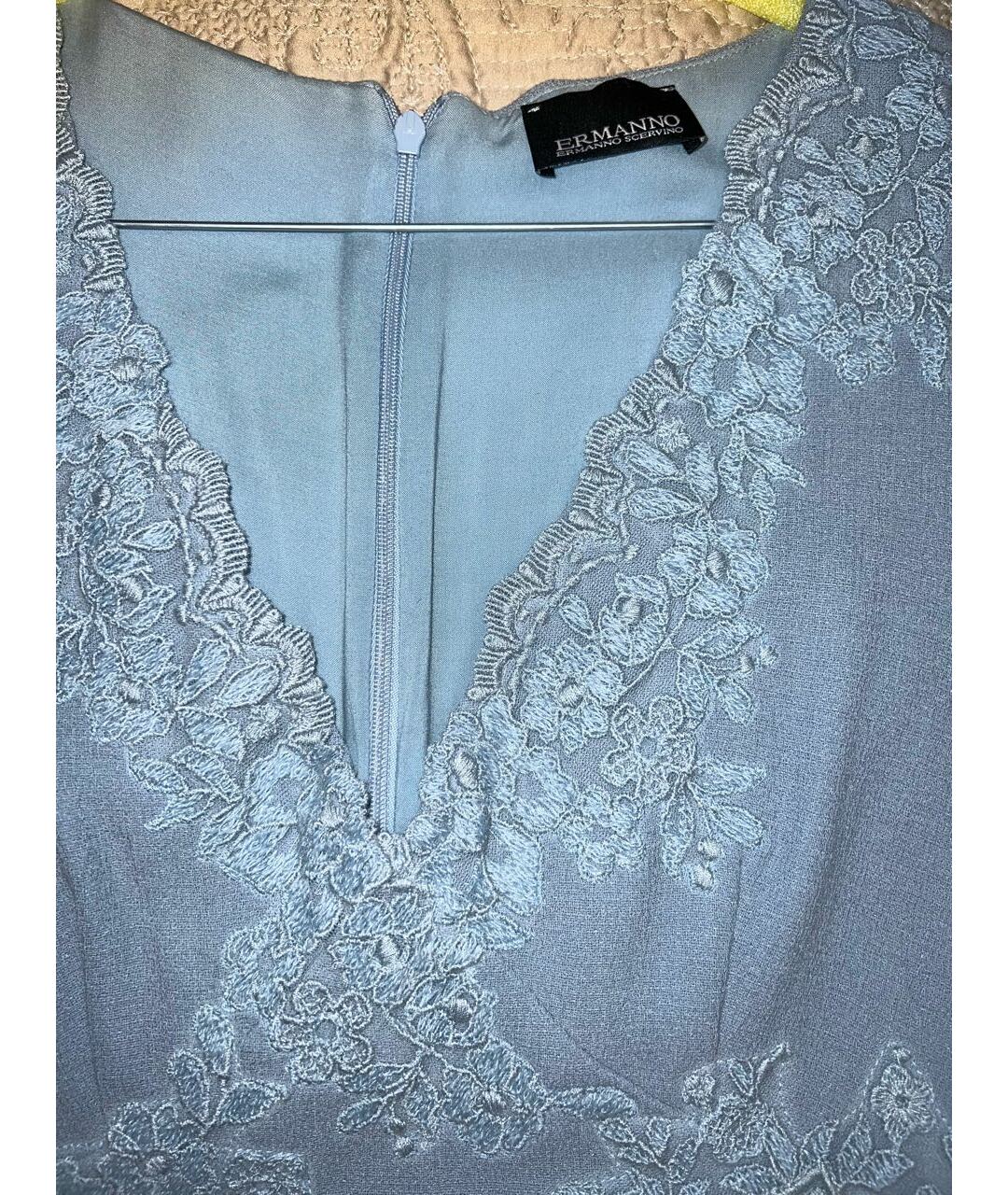 ERMANNO SCERVINO Голубое вискозное коктейльное платье, фото 2