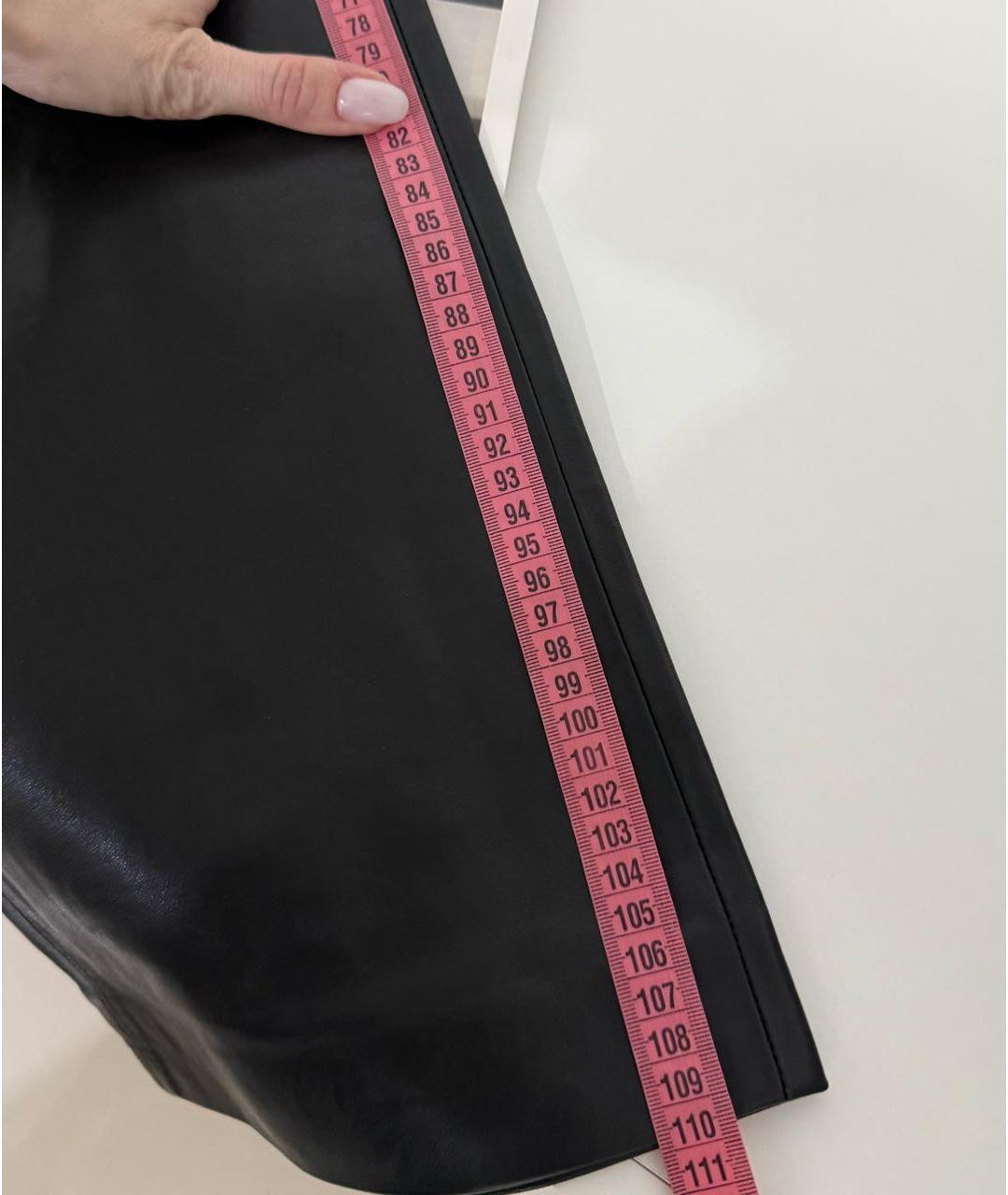 DROME Черные кожаные прямые брюки, фото 7