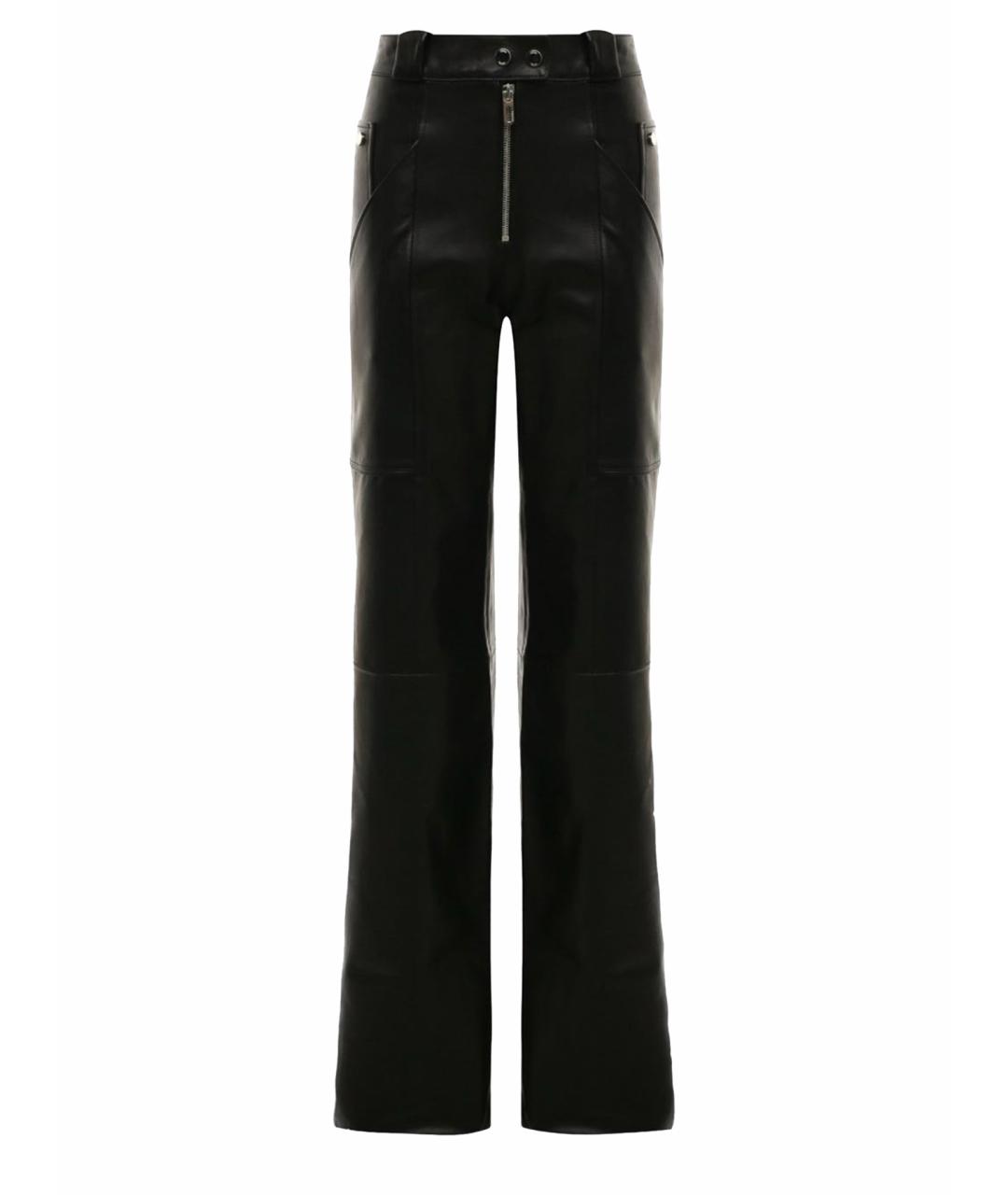 DROME Черные кожаные прямые брюки, фото 1