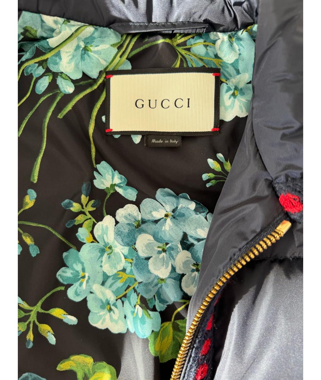 GUCCI Синий полиамидовый пуховик, фото 3