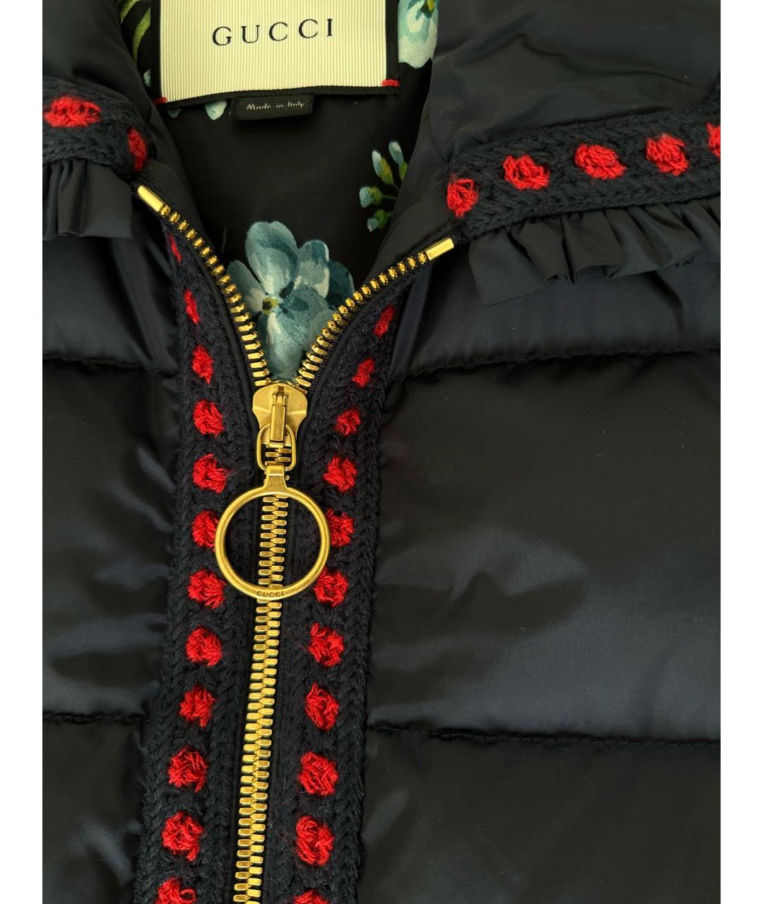 GUCCI Синий полиамидовый пуховик, фото 4