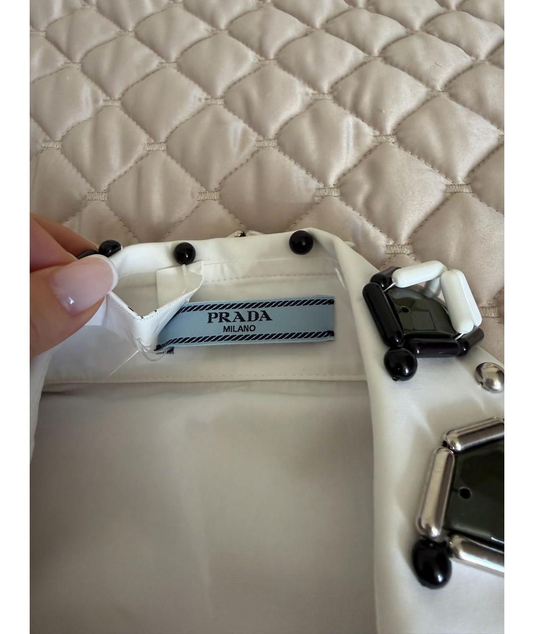PRADA Белая хлопковая рубашка, фото 6