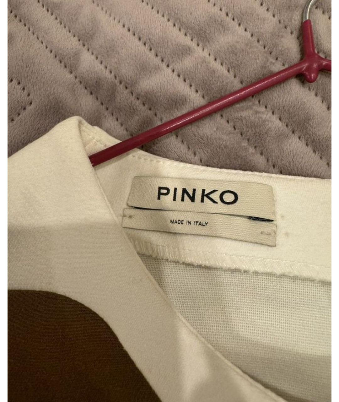 PINKO Белое вискозное повседневное платье, фото 6