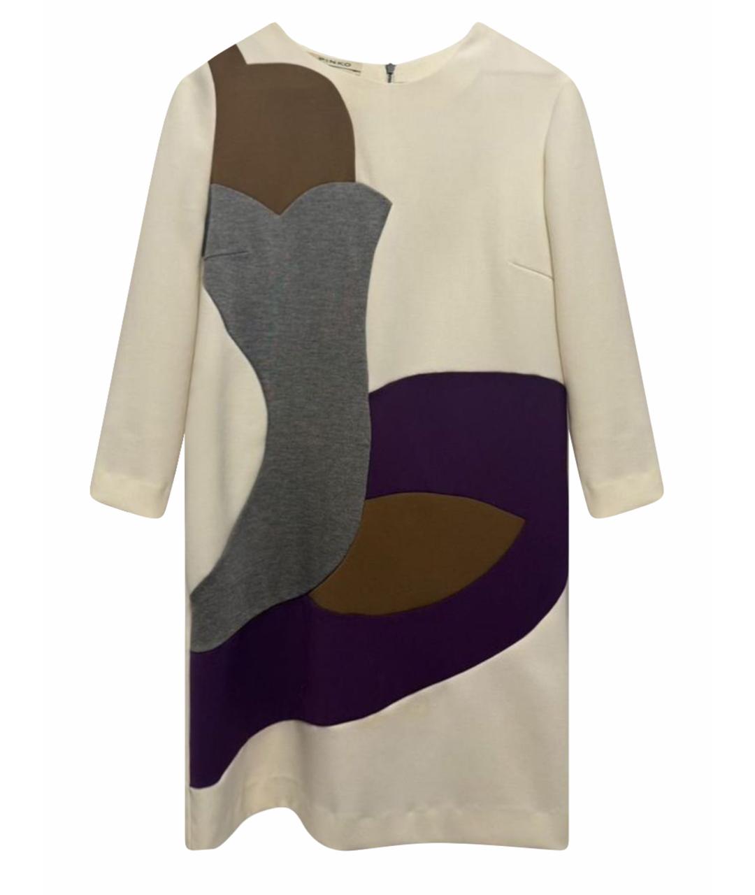 PINKO Белое вискозное повседневное платье, фото 1