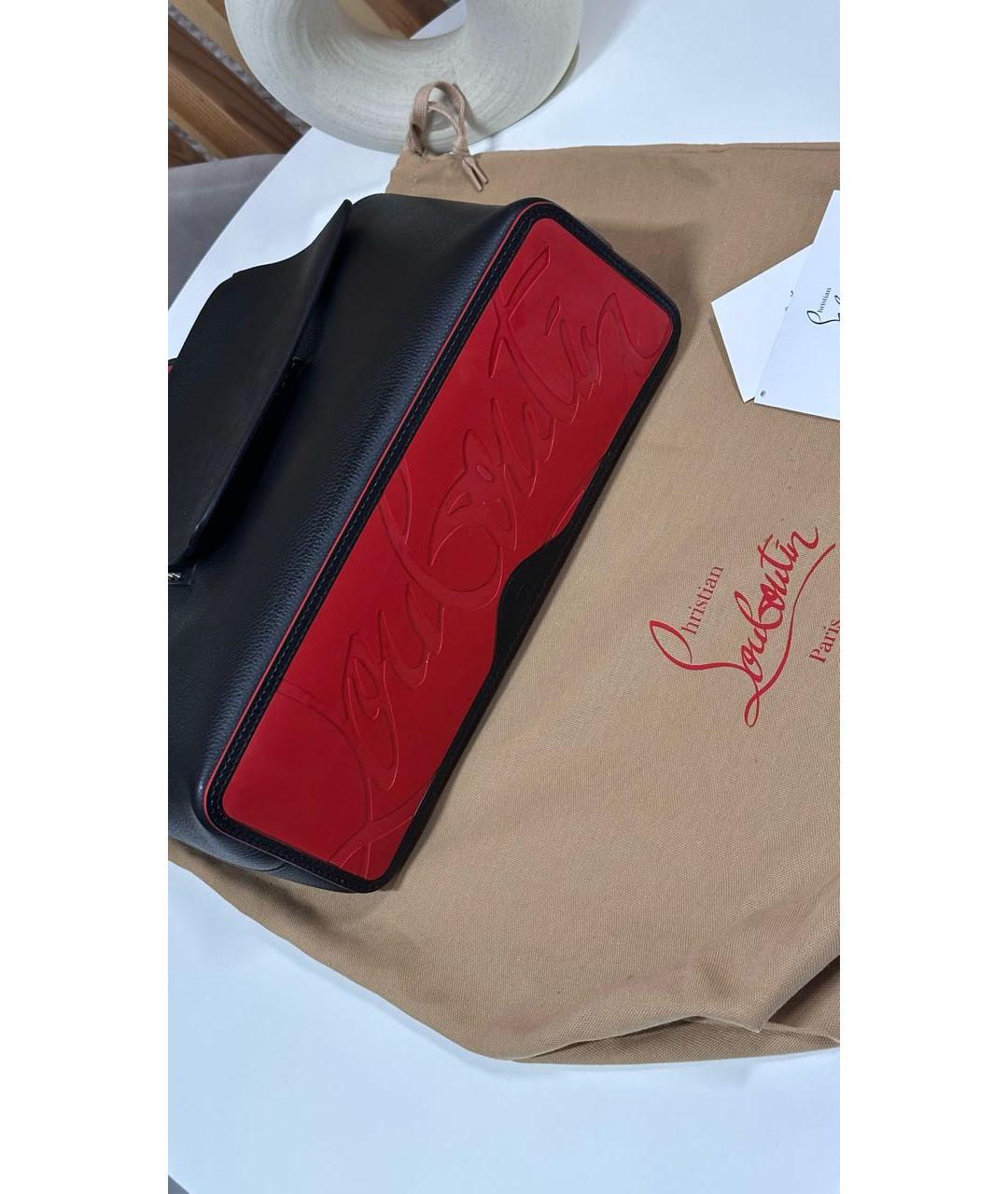 CHRISTIAN LOUBOUTIN Черная кожаная сумка тоут, фото 3