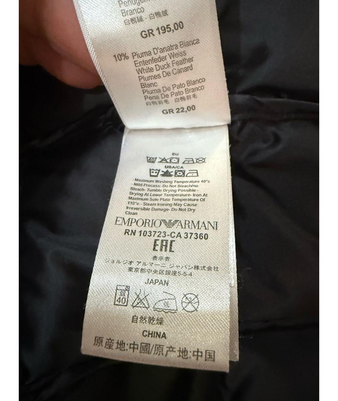 EMPORIO ARMANI Черная полиэстеровая куртка, фото 6