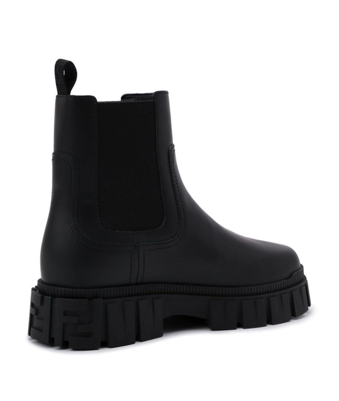 FENDI Черные кожаные полусапоги, фото 4