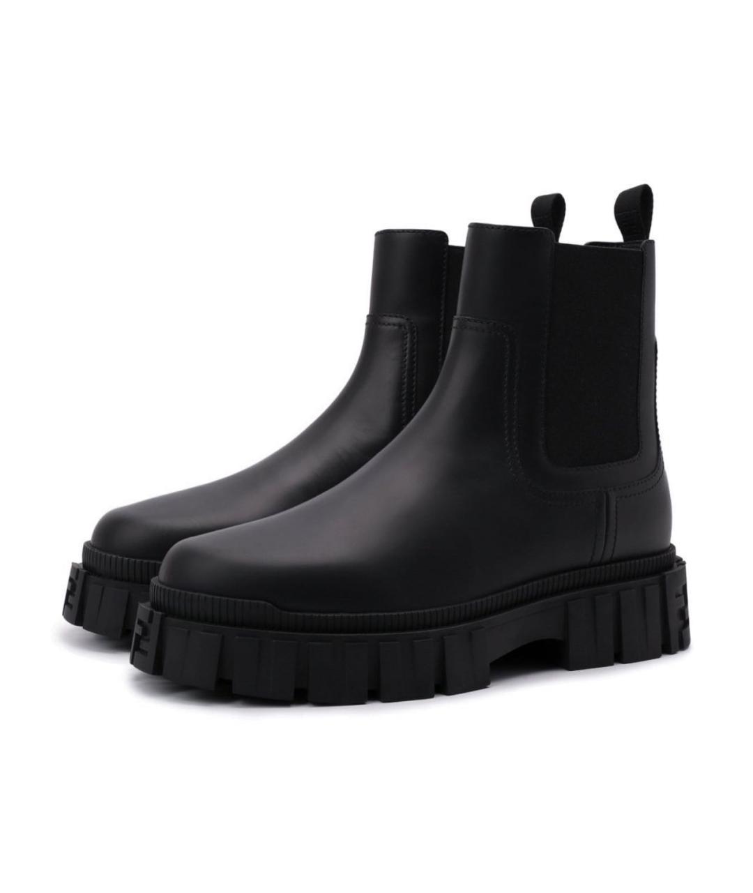 FENDI Черные кожаные полусапоги, фото 6