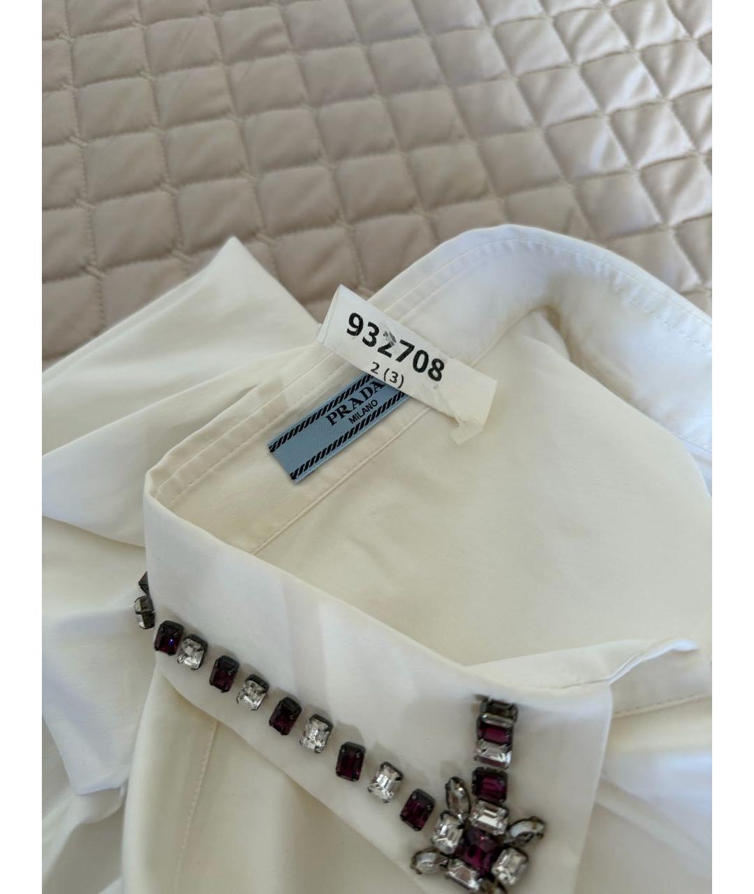 PRADA Белая хлопковая рубашка, фото 5