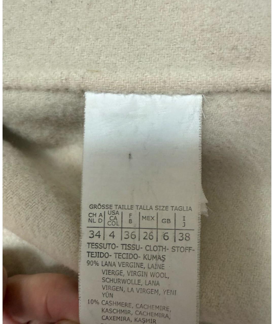 MAX MARA STUDIO Бежевое шерстяное пальто, фото 4