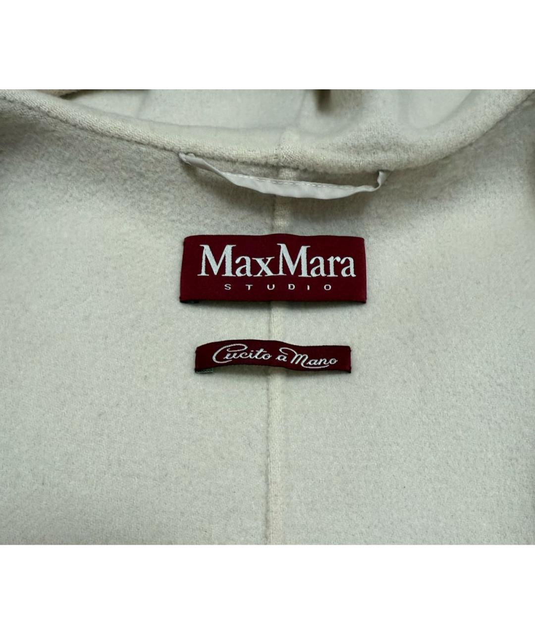 MAX MARA STUDIO Бежевое шерстяное пальто, фото 2